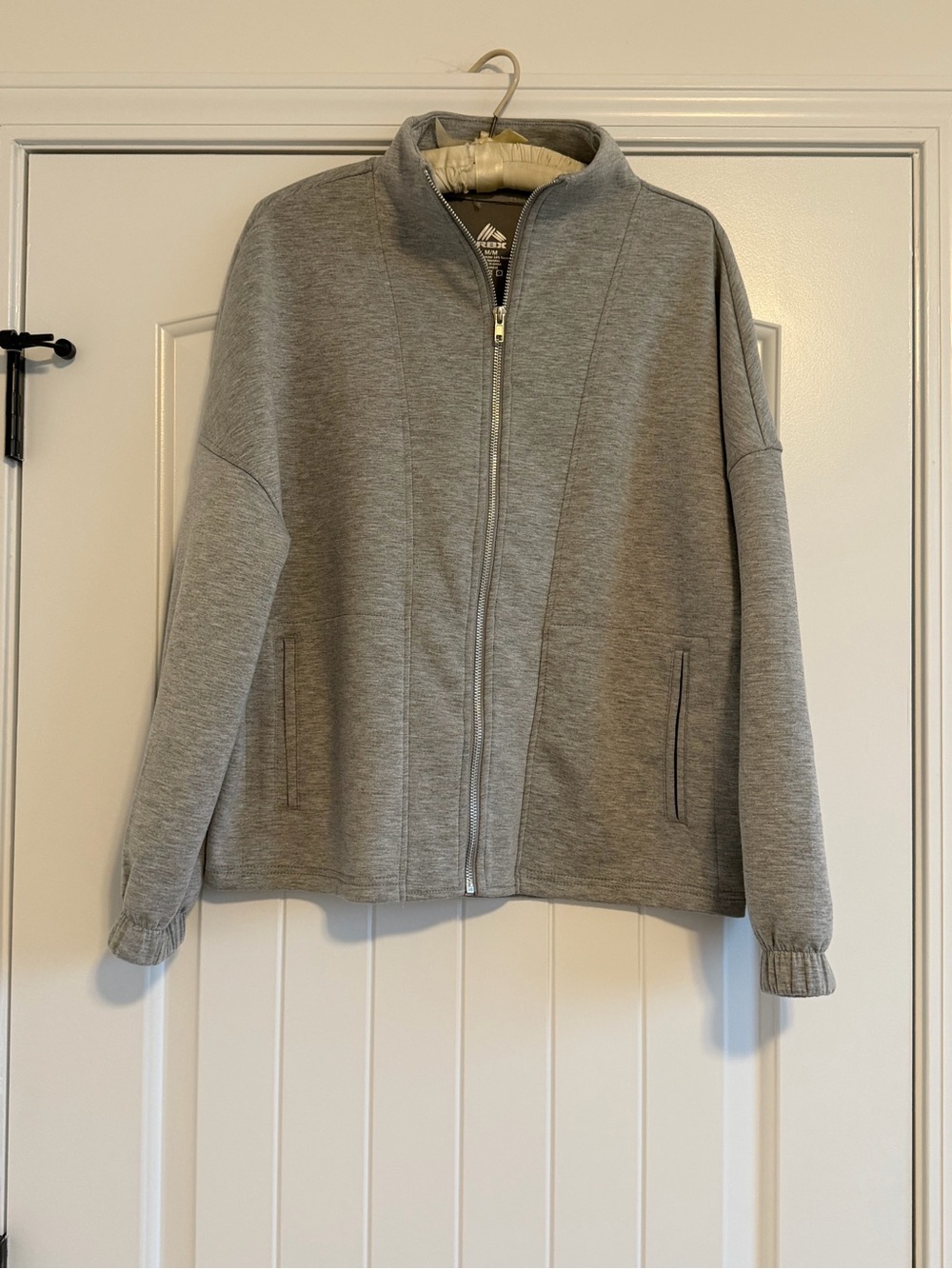 RBX Size Medium Heather Gray Full-Zip Jacket with Pockets